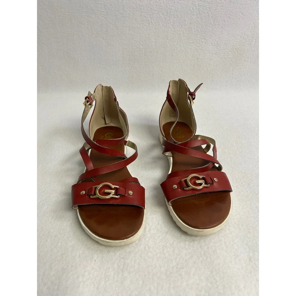 Chic Summer Streetwear GBG Los Angeles Guess Womens 8M Red Strappy Karin Sandals